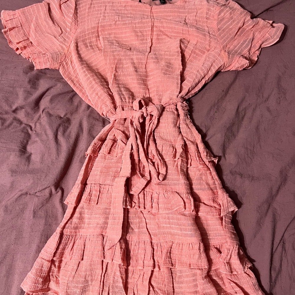 Peach Ruffle Dress